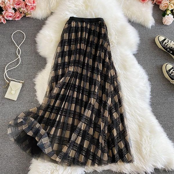 spring autumn plaid mesh skirt female high-waist a-line is thin cover the crotch long uk525 skirts, Black
spring autumn plaid mesh skirt female high-waist a-line is thin cover the crotch long uk525 skirts, Black