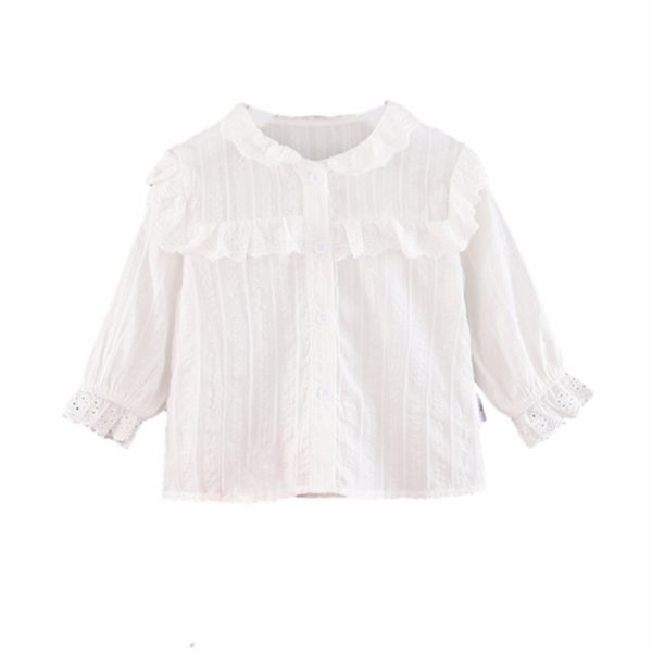 girls stand collar shirt autumn style children's western cotton white toddler girl fall clothes 210515, White;black
girls stand collar shirt autumn style children's western cotton white toddler girl fall clothes 210515, White;black
