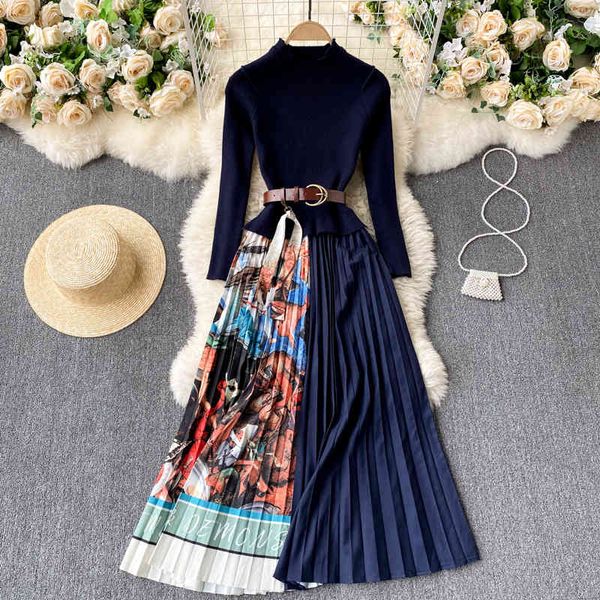 dresses chic splice knitted pleated women korean long sleeve o neck a-line es autumn fashion streetwear midi, Black;gray
dresses chic splice knitted pleated women korean long sleeve o neck a-line es autumn fashion streetwear midi, Black;gray