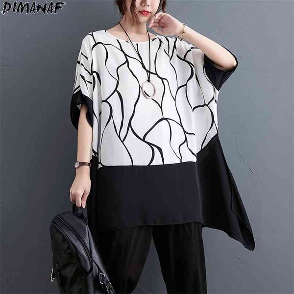 dimanaf plus size women t-shirt white bat striped print patchwork chiffon o-neck shirt loose summer solid tees 5xl 210708
dimanaf plus size women t-shirt white bat striped print patchwork chiffon o-neck shirt loose summer solid tees 5xl 210708