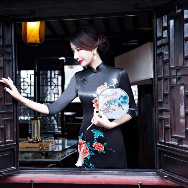 casual dresses long sleeve cheongsam chinese style plus size dress knee-length traditional for women black silk vintage ethnic clothing uzum, Black;gray
casual dresses long sleeve cheongsam chinese style plus size dress knee-length traditional for women black silk vintage ethnic clothing uzum, Black;gray