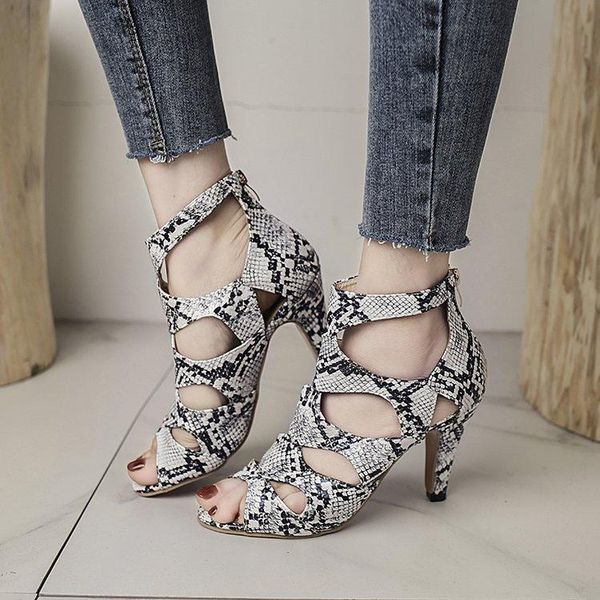 sandals women summer cool boots snake-print women's shoes zippered patent leather coarky heels with peep toe 35-43, Black
sandals women summer cool boots snake-print women's shoes zippered patent leather coarky heels with peep toe 35-43, Black