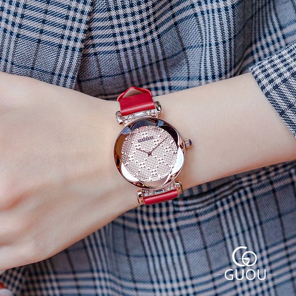 guou ancient european fashion quartz temperament simple rhine-stone leather belt women's waterproof watch, Slivery;brown
guou ancient european fashion quartz temperament simple rhine-stone leather belt women's waterproof watch, Slivery;brown