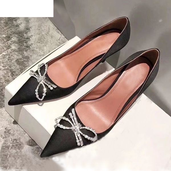 sandals bow-knot crystal pointed toe high heels shoes women silk satin shallow mouth runway pumps female stilettos for ladies, Black
sandals bow-knot crystal pointed toe high heels shoes women silk satin shallow mouth runway pumps female stilettos for ladies, Black