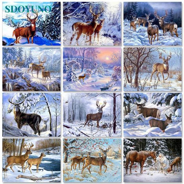 paintings sdoyuno oil paint by numbers kits snow elk diy painting on canvas frameless 60x75cm animals home decor wall art
paintings sdoyuno oil paint by numbers kits snow elk diy painting on canvas frameless 60x75cm animals home decor wall art