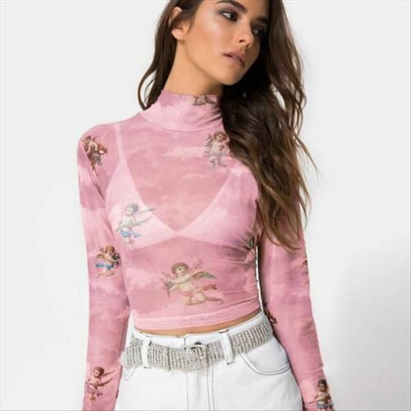 fashion see through sheer mesh womens t shirts short fishnet crop cute angel printed female summer, White
fashion see through sheer mesh womens t shirts short fishnet crop cute angel printed female summer, White