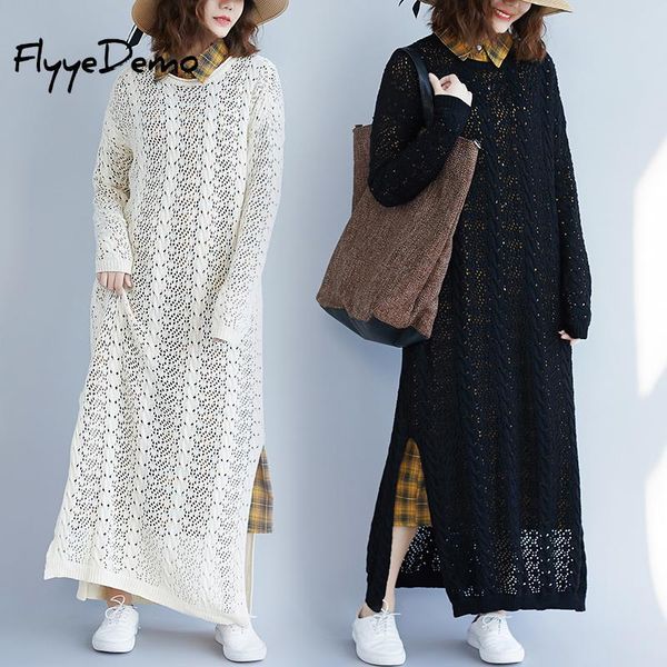 casual dresses 2021 autumn winter slit elegant sweater dress women transparent loose female o neck long sleeve knitted vestidos, Black;gray
casual dresses 2021 autumn winter slit elegant sweater dress women transparent loose female o neck long sleeve knitted vestidos, Black;gray