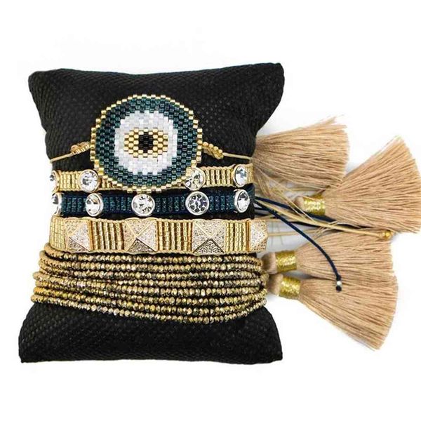 bluestar women crystal bracelet turkish eye pulseras mujer moda handmade tassel jewelry, Golden;silver
bluestar women crystal bracelet turkish eye pulseras mujer moda handmade tassel jewelry, Golden;silver