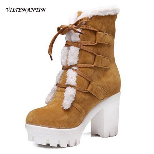 boots autumn and winter wool lining waterproof platform chunky sole warm mid-tube thick high heel women's army green motorcycle, Black
boots autumn and winter wool lining waterproof platform chunky sole warm mid-tube thick high heel women's army green motorcycle, Black