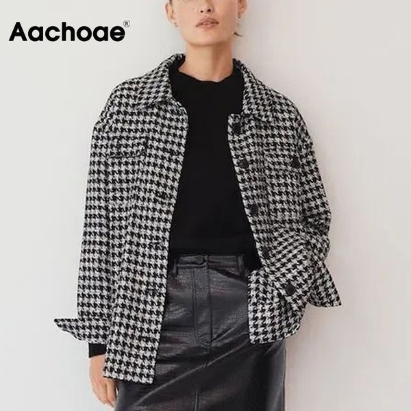 aachoae casual houndstooth jacket women batwing long sleeve loose ladies pocket plaid coat female autumn spring ropa mujer 210413, Black;brown
aachoae casual houndstooth jacket women batwing long sleeve loose ladies pocket plaid coat female autumn spring ropa mujer 210413, Black;brown