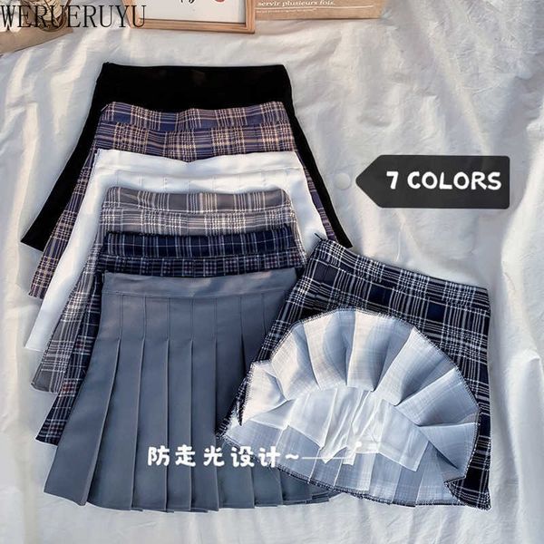 werueruyu summer women skirt high waist pleated plaid skirts female cute sweet girls dance mini skirt 210608, Black
werueruyu summer women skirt high waist pleated plaid skirts female cute sweet girls dance mini skirt 210608, Black