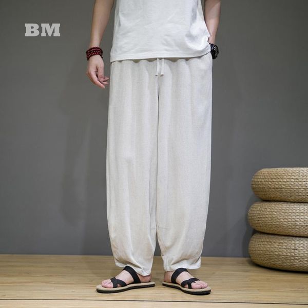 men's pants spring summer thin loose casual linen plus size trousers chinese style zen clothes japanese harajuku wide men clothing, Black
men's pants spring summer thin loose casual linen plus size trousers chinese style zen clothes japanese harajuku wide men clothing, Black