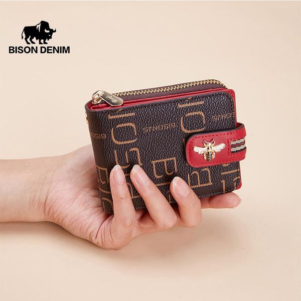 card holders bison denim fashion wallets for women female short pouch handbag holder luxury designer n3320-1c, Brown;gray
card holders bison denim fashion wallets for women female short pouch handbag holder luxury designer n3320-1c, Brown;gray