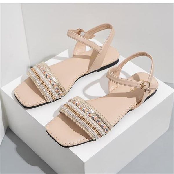sandals 2021 summer ethnic style women's solid color blue square toe woven flat with roman low heel shoes, Black
sandals 2021 summer ethnic style women's solid color blue square toe woven flat with roman low heel shoes, Black