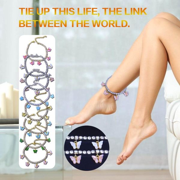 chains ladies acrylic butterfly pendant anklets bracelet on leg for women animals charms rhinestone tennis foot chain feet jewellery #3, Silver
chains ladies acrylic butterfly pendant anklets bracelet on leg for women animals charms rhinestone tennis foot chain feet jewellery #3, Silver