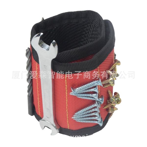 link, chain nylon magnetic wrist band spot tool screw adsorption storage five row pocket wristband, Black
link, chain nylon magnetic wrist band spot tool screw adsorption storage five row pocket wristband, Black
