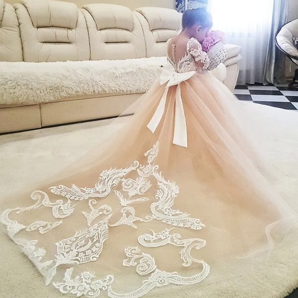 pageant dresses for girls lace flower girl dress appliqued tulle birthday gown, White;blue
pageant dresses for girls lace flower girl dress appliqued tulle birthday gown, White;blue