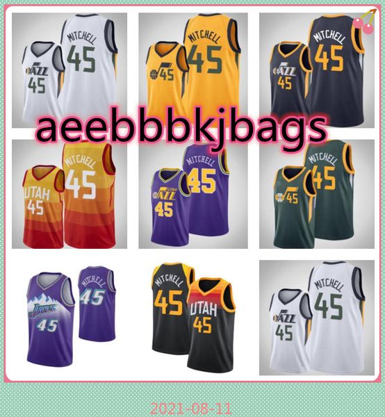 basketball jersey45 donovan mitchell, Black;red