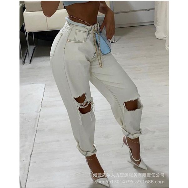 women's jeans wepbel hole ripped bodycon denim pants ladies elegant high waist pencil loose long trousers, Blue
women's jeans wepbel hole ripped bodycon denim pants ladies elegant high waist pencil loose long trousers, Blue