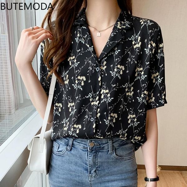 women's blouses & shirts butemoda black floral print lapel short sleeve blouse women casual button summer shirt holiday style fashion l, White
women's blouses & shirts butemoda black floral print lapel short sleeve blouse women casual button summer shirt holiday style fashion l, White