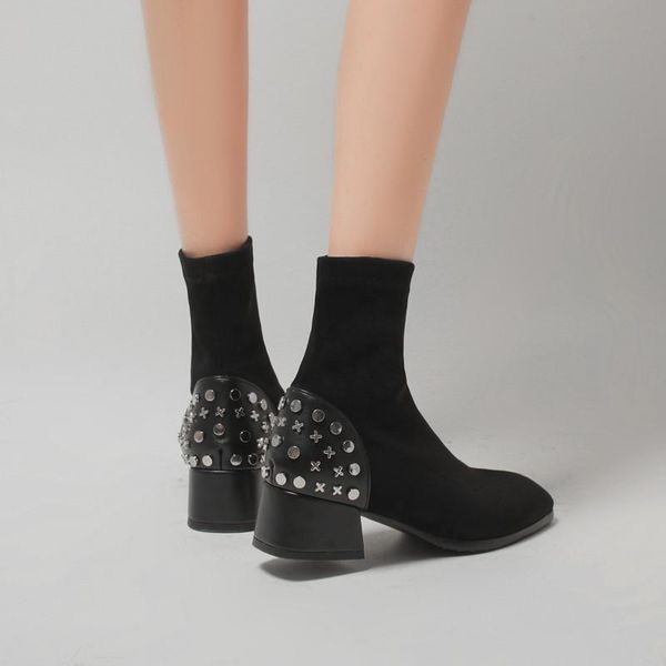boots women shoes high heels slip ankle winter stretch socks elegant square female plus size 31-43, Black
boots women shoes high heels slip ankle winter stretch socks elegant square female plus size 31-43, Black