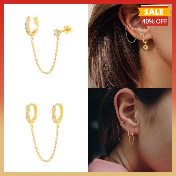 stud 925 sterling silver earrings for women chain earring piercing jewelry vintage clips pendientes 2021 trend gotico femenino, Golden;silver
stud 925 sterling silver earrings for women chain earring piercing jewelry vintage clips pendientes 2021 trend gotico femenino, Golden;silver