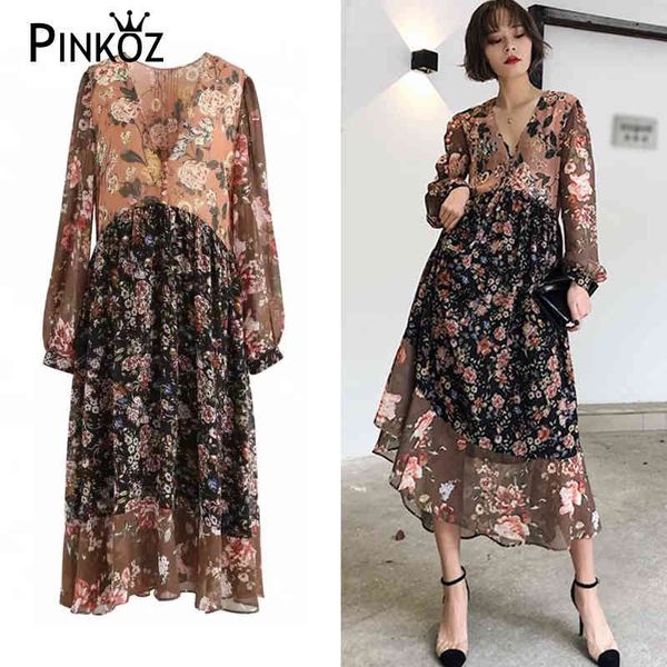 summer holiday floral printed v-neck resort midi dress for women loose chiffon soft casual boho robe vintage 210421, Black;gray
summer holiday floral printed v-neck resort midi dress for women loose chiffon soft casual boho robe vintage 210421, Black;gray