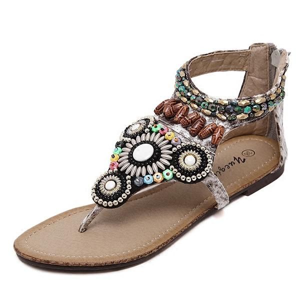 summer sandals bohemian ethnic style flip-toe flat roman string bead women fashion gladiator beach shoes, Black
summer sandals bohemian ethnic style flip-toe flat roman string bead women fashion gladiator beach shoes, Black