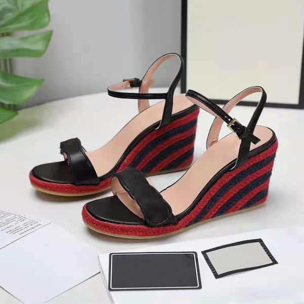 women leather platform espadrille sandals designer lady adjustable ankle strap buckle cord wedge-shaped rubber heel sandal, Black
women leather platform espadrille sandals designer lady adjustable ankle strap buckle cord wedge-shaped rubber heel sandal, Black
