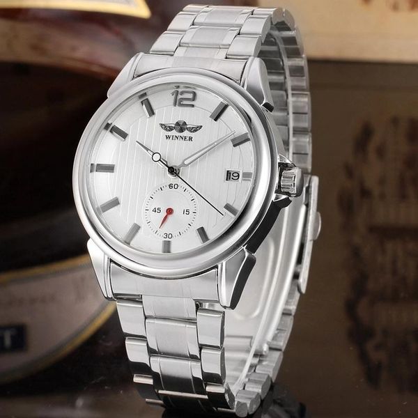 wristwatches winner men automatic mechanical watches casual fashion date calendar wristwatch gifts male clocks, Slivery;brown
wristwatches winner men automatic mechanical watches casual fashion date calendar wristwatch gifts male clocks, Slivery;brown