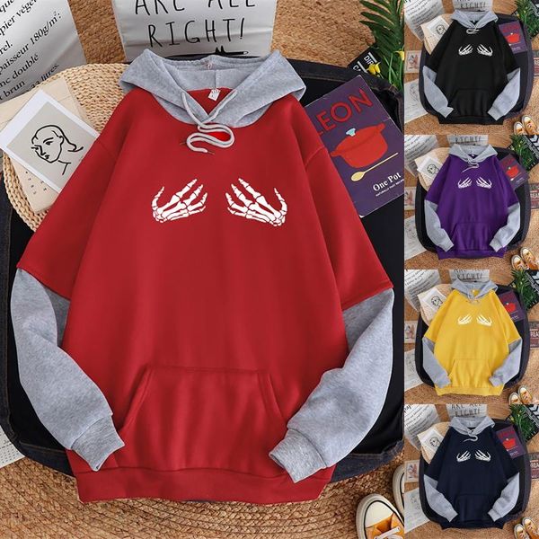 women's hoodies & sweatshirts skeleton print patchwork gothic clothes plus size women sweetshirts harajuku goth y2k pullovers kpop long, Black
women's hoodies & sweatshirts skeleton print patchwork gothic clothes plus size women sweetshirts harajuku goth y2k pullovers kpop long, Black