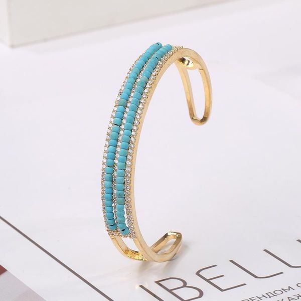bangle light luxury high-grade zircon bracelet gold-plated large circle millet beads fresh women's open, Black
bangle light luxury high-grade zircon bracelet gold-plated large circle millet beads fresh women's open, Black