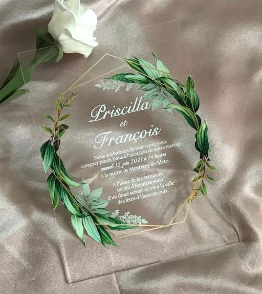 greeting cards white ink custom 10pcs acrylic wedding invitation,greenery leaf design invitation,birthday transparent invitations
greeting cards white ink custom 10pcs acrylic wedding invitation,greenery leaf design invitation,birthday transparent invitations