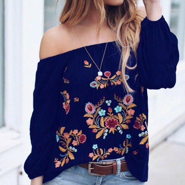 plus size women casual t-shirt flower long sleeve off shoulder tee blouse women's blouses & shirts, White
plus size women casual t-shirt flower long sleeve off shoulder tee blouse women's blouses & shirts, White