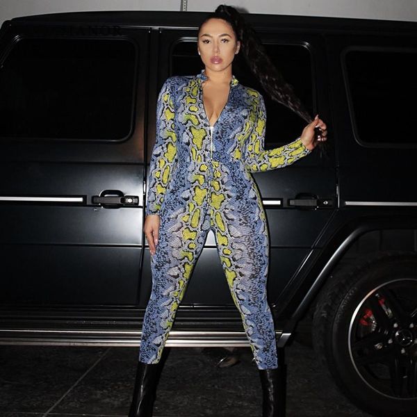 women's jumpsuits & rompers anjamanor neon snake skin plus size long sleeve bodycon jumpsuit clothes one peice club outfit night romper, Black;white
women's jumpsuits & rompers anjamanor neon snake skin plus size long sleeve bodycon jumpsuit clothes one peice club outfit night romper, Black;white