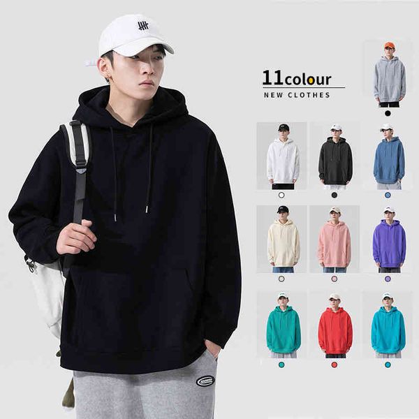 solid color hooded sweater spring and autumn ins men's wear casual large loose coat fashion, Black
solid color hooded sweater spring and autumn ins men's wear casual large loose coat fashion, Black