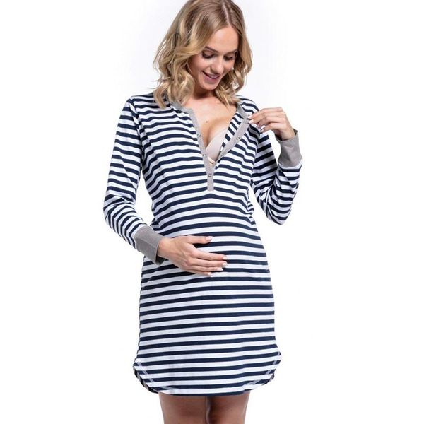 maternity dresses pregnant women autumn long sleeve dress striped breastfeeding nursing vestidos, White
maternity dresses pregnant women autumn long sleeve dress striped breastfeeding nursing vestidos, White