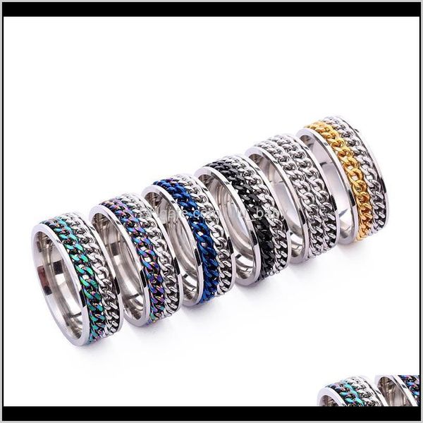 band rings jewelry drop delivery 2021 european and american fashion stainless can rotate double chain titanium steel ring factory direct sal, Silver
band rings jewelry drop delivery 2021 european and american fashion stainless can rotate double chain titanium steel ring factory direct sal, Silver