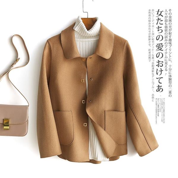 women's wool & blends korean winter coat women 100% jacket fashion autumn double-sided cashmere female single-breasted outerwear, Black
women's wool & blends korean winter coat women 100% jacket fashion autumn double-sided cashmere female single-breasted outerwear, Black