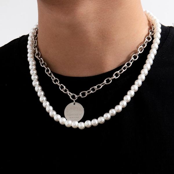 chains ingesight.z men stainless steel carved coin pendant necklace multi layered imitation pearl choker necklaces collier neck jewelry, Silver
chains ingesight.z men stainless steel carved coin pendant necklace multi layered imitation pearl choker necklaces collier neck jewelry, Silver