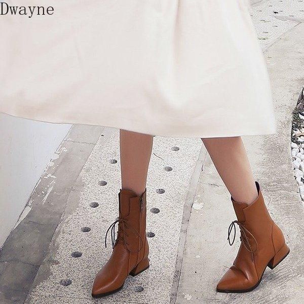 boots 2021 spring and autumn soft leather velvet tie black winter platform women's