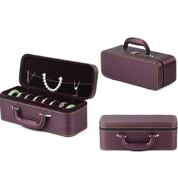 jewelry pouches, bags luxurious purple leather detachable 15pcs bracelet ring organizer box portable travel storage suitcase available, Pink;blue
jewelry pouches, bags luxurious purple leather detachable 15pcs bracelet ring organizer box portable travel storage suitcase available, Pink;blue