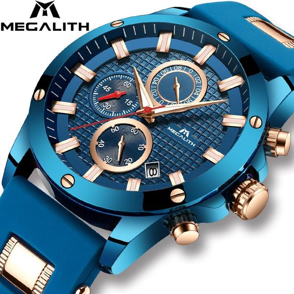 wristwatches megalith men's watch waterproof analogue chronograph sports watches man blue rubber strap clock horloges mannen, Slivery;brown
wristwatches megalith men's watch waterproof analogue chronograph sports watches man blue rubber strap clock horloges mannen, Slivery;brown