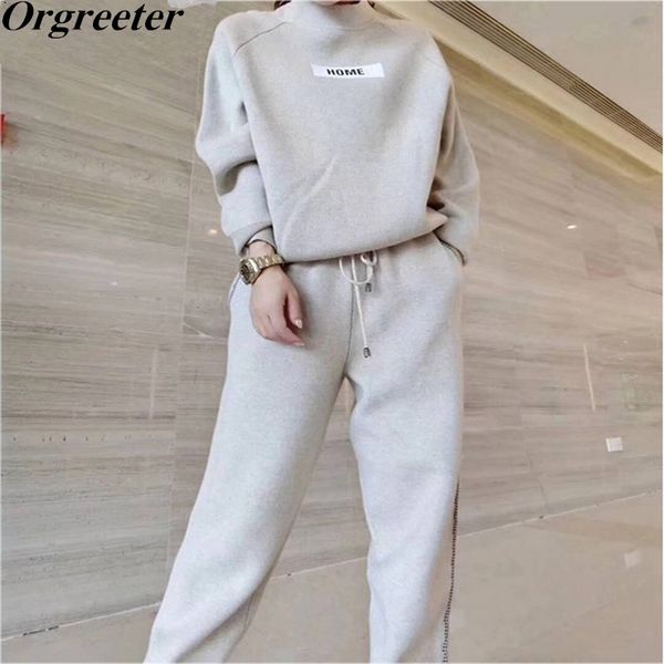 fall winter warm woolen and cashmere sweatshirts sporting suit letter appliques sweater +harem casual pants 2 piece set women 210525, White
fall winter warm woolen and cashmere sweatshirts sporting suit letter appliques sweater +harem casual pants 2 piece set women 210525, White
