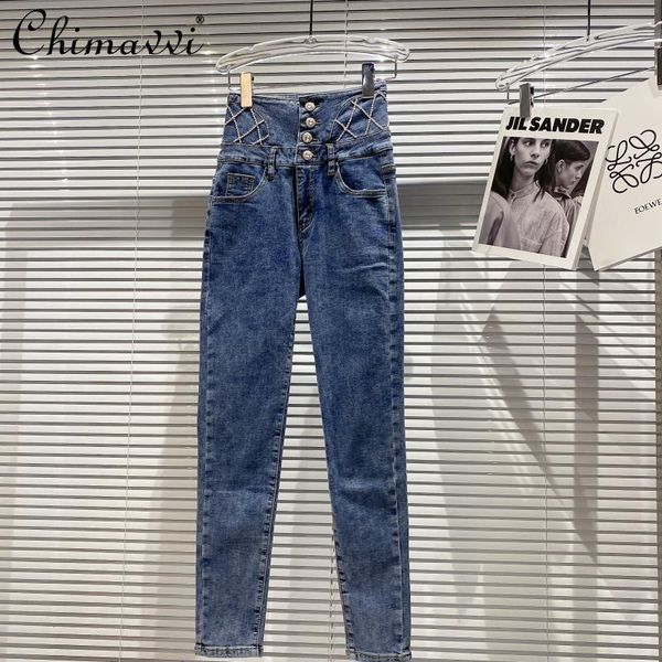 spring diagonal striped rhinestone shiny high waist jeans women temperament casual slim pencil pants feet trousers women's, Blue
spring diagonal striped rhinestone shiny high waist jeans women temperament casual slim pencil pants feet trousers women's, Blue