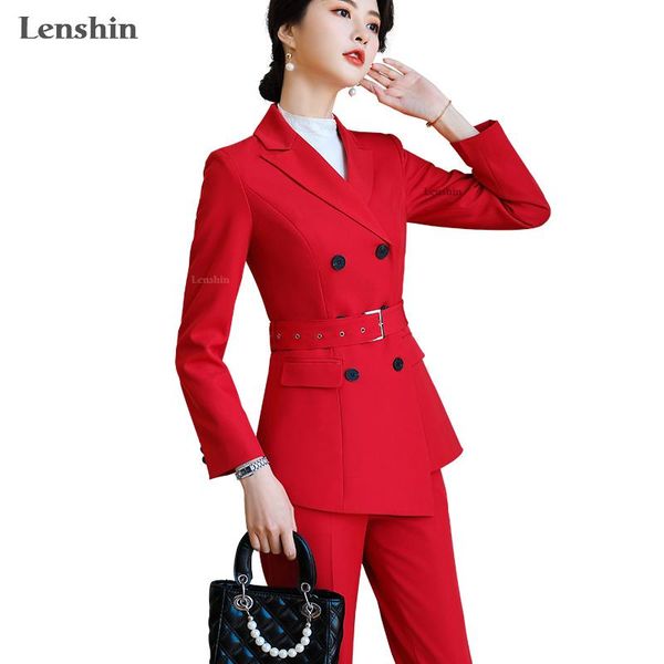 lenshin high-quality 2 piece double breasted set pant suit fashion blazer office lady casual designs women jacket and women's two pants, White
lenshin high-quality 2 piece double breasted set pant suit fashion blazer office lady casual designs women jacket and women's two pants, White