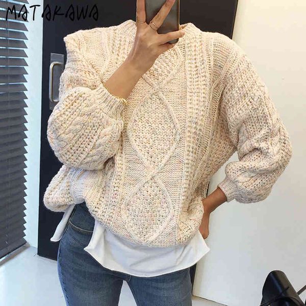 long-sleeved knitted sweater women korea chic autumn and winter round neck pullover twist pattern thick warm 210506, White;black
long-sleeved knitted sweater women korea chic autumn and winter round neck pullover twist pattern thick warm 210506, White;black