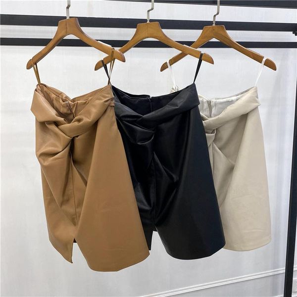 skirts women's faux leather short high waist three colors female mini skirt 2021, Black
skirts women's faux leather short high waist three colors female mini skirt 2021, Black