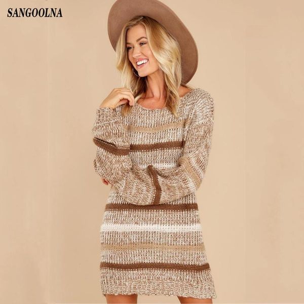 casual dresses autumn winter sweater dress women fashion o-neck striped knitted loose long sleeve mini 2021 robe femme, Black;gray
casual dresses autumn winter sweater dress women fashion o-neck striped knitted loose long sleeve mini 2021 robe femme, Black;gray