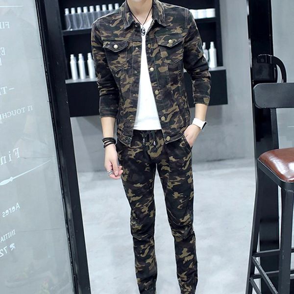 men's green camouflage long sleeve jacket pants 2pcs set casual slim fit tracksuits, Gray
men's green camouflage long sleeve jacket pants 2pcs set casual slim fit tracksuits, Gray